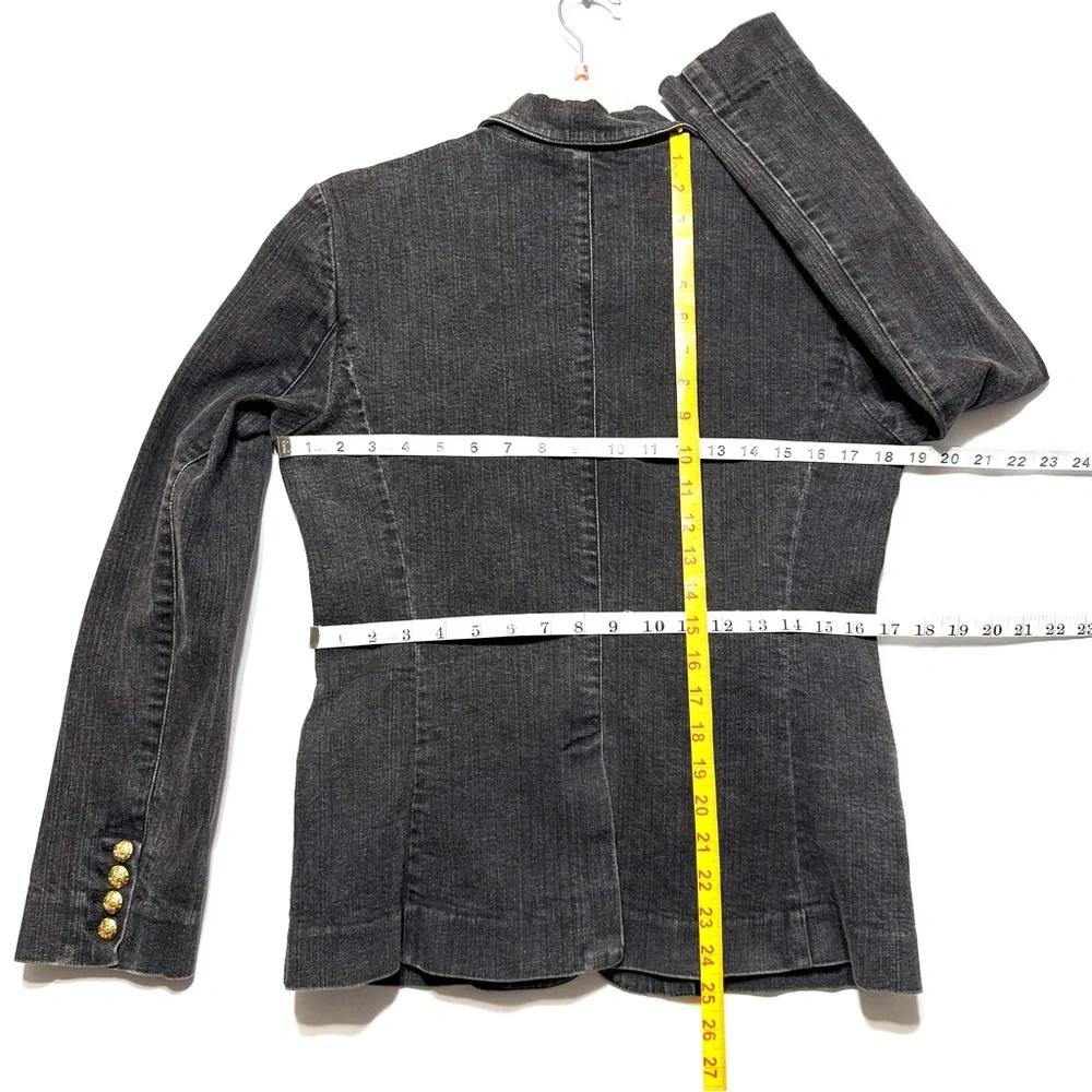 NEW Lauren Jeans by Ralph Lauren‎ Women's Black Denim Jacket Size 6 Perfect - Picture 5 of 8